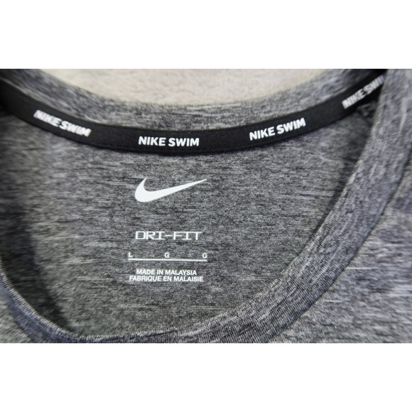 Nike Swim Swimming Men's Size L Dri Fit Gray Heathered UPF 40+ Running Workout - Picture 4 of 8